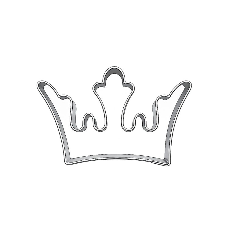 Foremka do ciastek w kształcie korony ze stali nierdzewnej – długość 8 cm, idealna na wypieki tematyczne