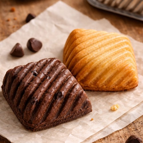 ciasteczka upieczone w kwadratowych foremkach, ujęcie lifestylowe