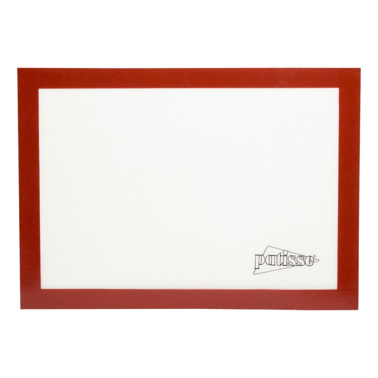 Silikonowa mata do pieczenia marki Patisse z czerwonym brzegiem, rozmiar 59 × 39 cm