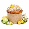Wielkanocna papierowa forma do panettone drożdżowej z dekoracyjnym wzorem oraz gotowym świątecznym wypiekiem