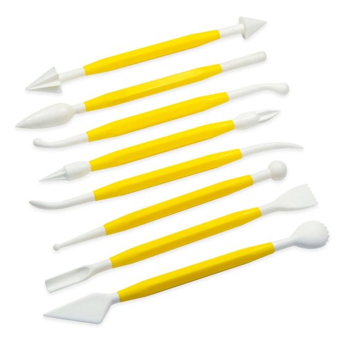 Narzędzia do dekoracji z masy cukrowej na tort w zestawie 8 sztuk z 16 różnymi końcówkami