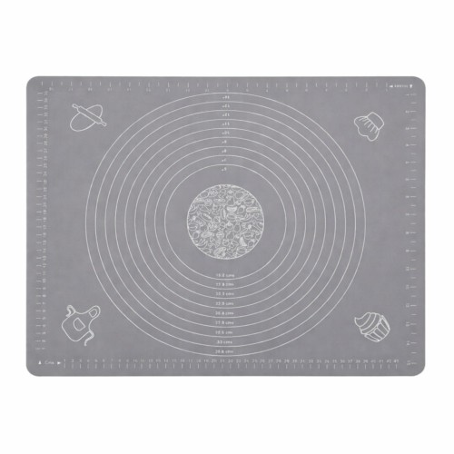 Silikonowa stolnica kuchenna z nadrukowanymi miarkami i okręgami do wałkowania ciasta