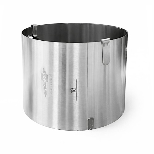 Rant cukierniczy marki Kuchpol wykonany ze stali nierdzewnej o wysokości 12 cm