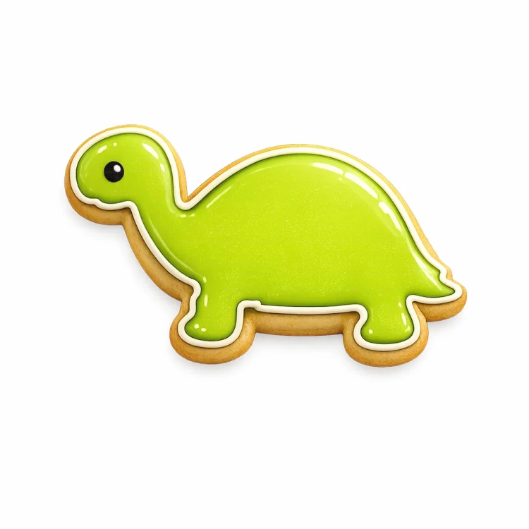 Ciasteczko w kształcie żółwia udekorowane kolorowym lukrem