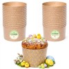 Papierowe formy do pieczenia babki drożdżowej panettone w zestawie 25 sztuk wraz z gotowym wypiekiem w jednej z form
