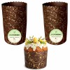 Ozdobne formy do pieczenia małej babki panettone wraz z gotową małą babką drożdżową marki EkoForemki