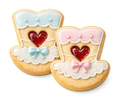 Ciasteczka Linzer w kształcie kołyski na chrzest, urodziny i baby shower