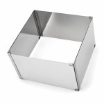 Regulowany rant prostokątny KuchPol o wysokości 20 cm, wykonany z polerowanej stali nierdzewnej.