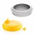 Silikonowa forma Eclisse oraz gotowe ciasto o gładkiej, żółtej glazurze z dekoracją z otartej skórki.