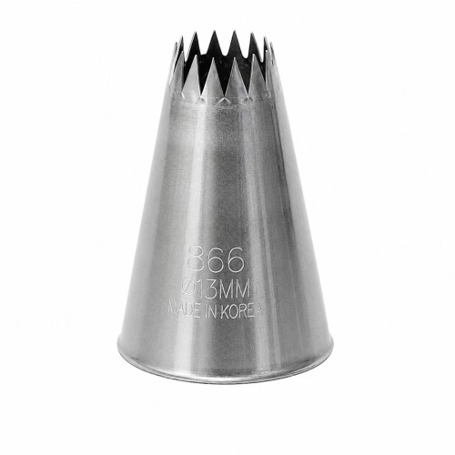 Duża tylka cukiernicza otwarta gwiazda 13 mm Thermohauser nr 866 – stalowa końcówka do dekorowania tortów i ciastek