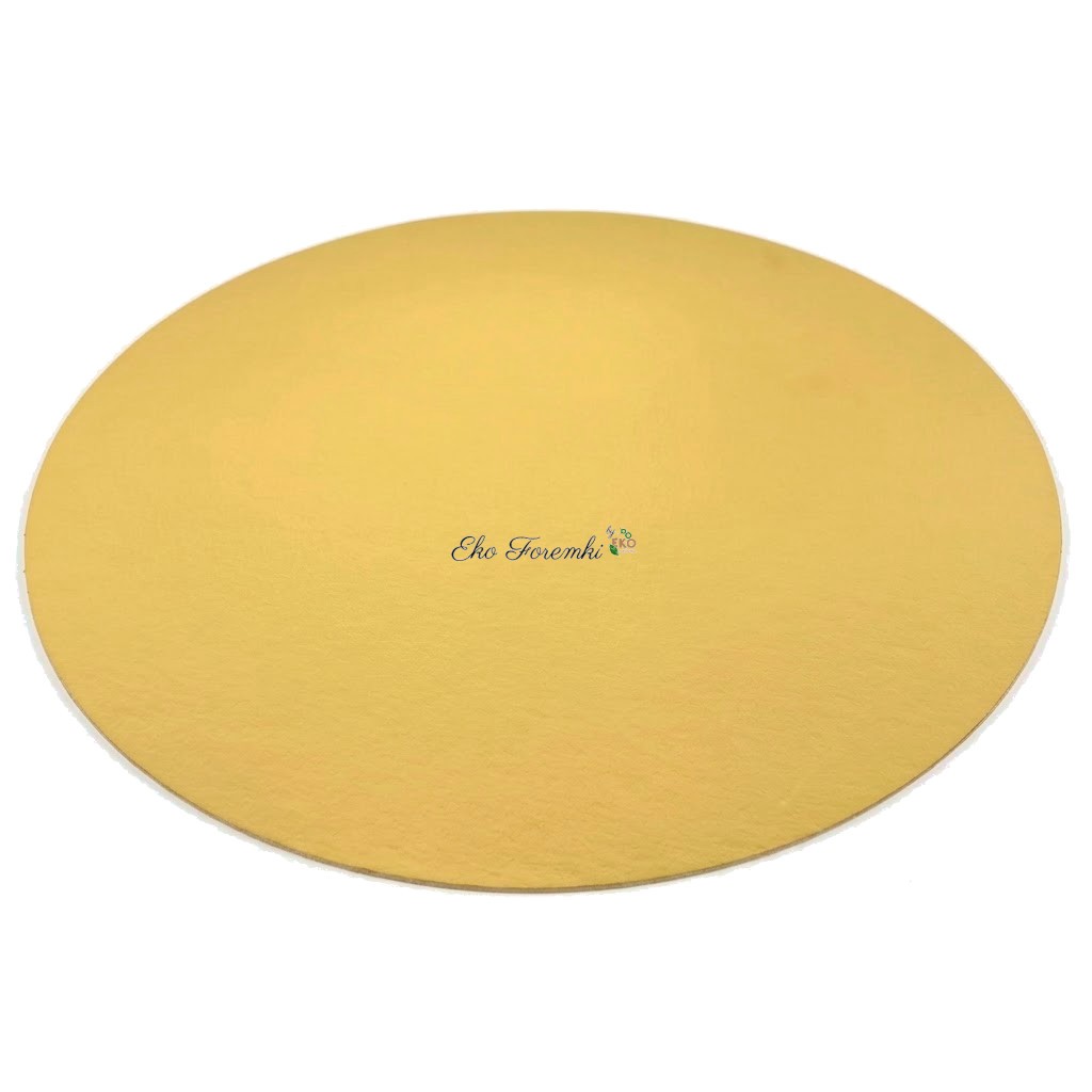 Złoty okrągły podkład pod tort o średnicy 32 cm.