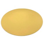 Okrągły złoty podkład pod tort o średnicy 32 cm, z gładką powierzchnią i eleganckim wykończeniem.