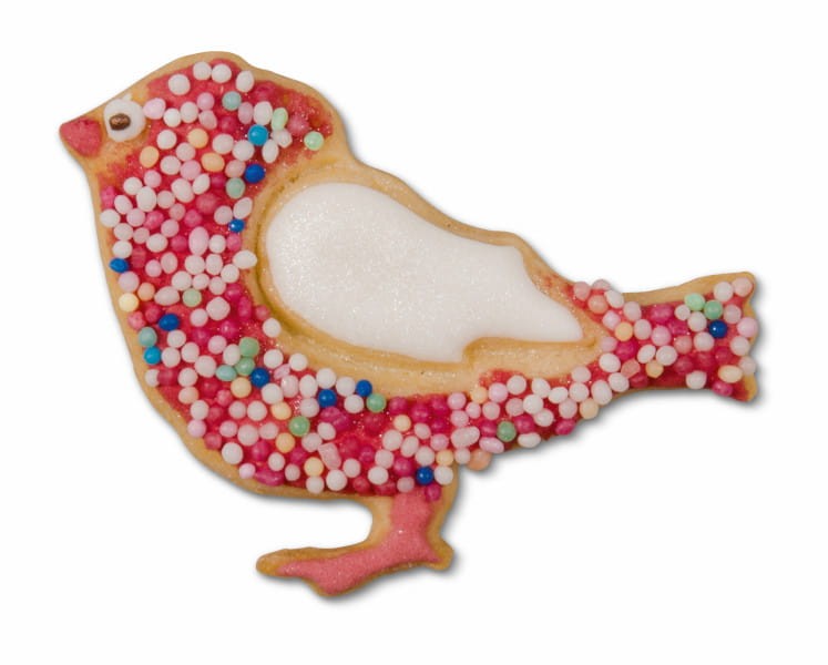 Udekorowane ciasteczko w kształcie wróbla