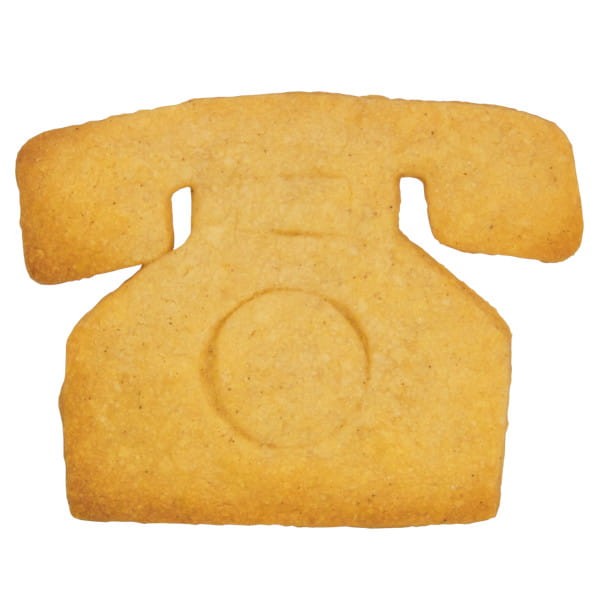 Ciasteczko wycięte foremką w kształcie telefonu