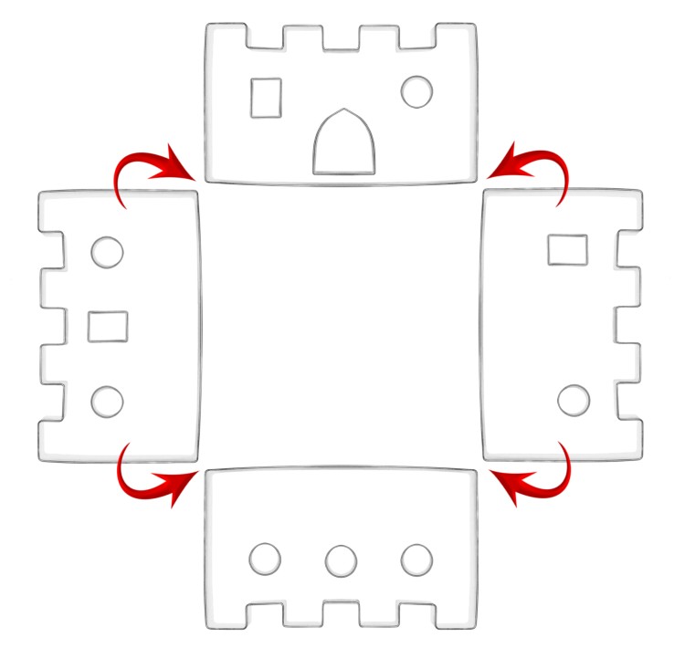 Schemat wykonania zamku z foremki 3D