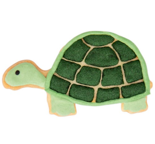 Zdjęcie ciastka wyciętego foremką żółw