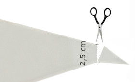 Schemat przycięcia worka do montażu adaptera