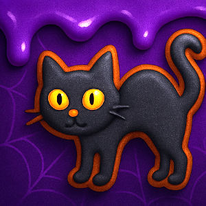 Foremki kotki – ciasteczko na Halloween z czarnym lukrem